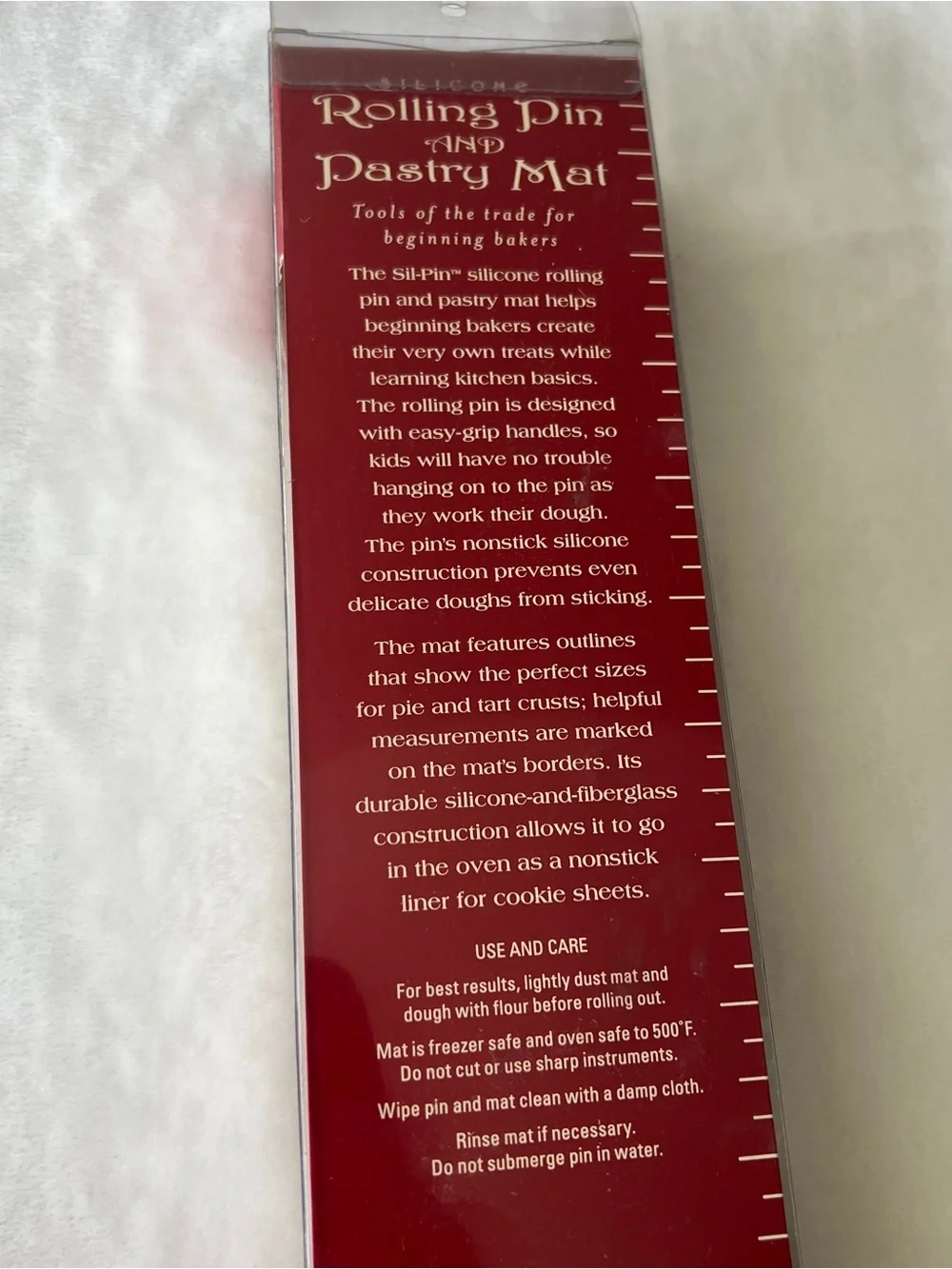 Williams Sonoma Red Silicone Rolling Pin with Matching Pastry Mat